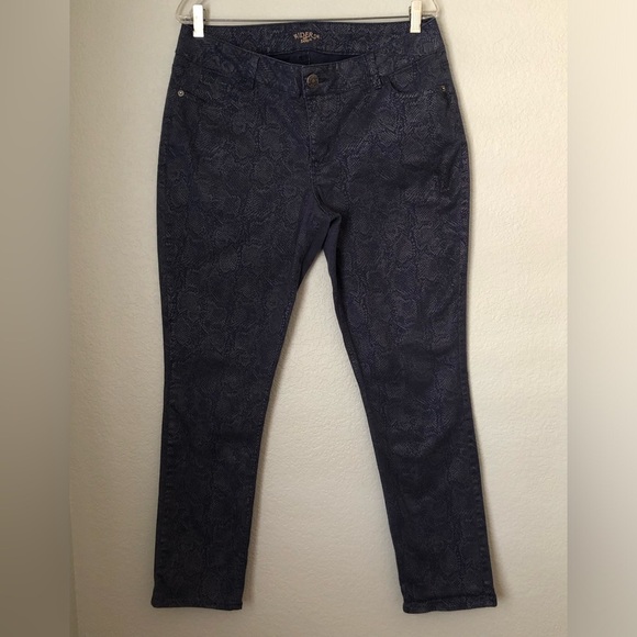 Lee Animal Print Snake Print Dark Blue Stretch Jeans Women 16 M - Picture 2 of 11